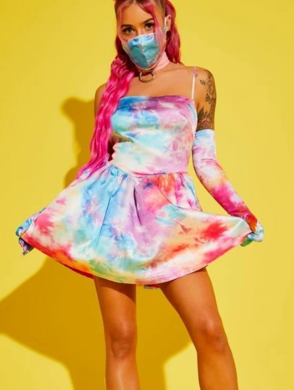 Dolls Kill Club Exx Tie-Dye Dress